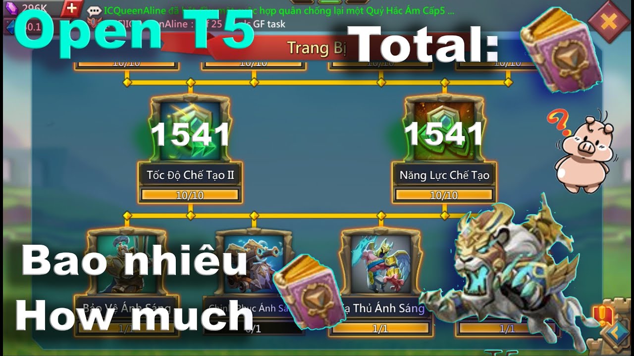 Tổng Di Thư Mở Kh&oacute;a T5 | Unlock T5 | Lords Mobile 9DS