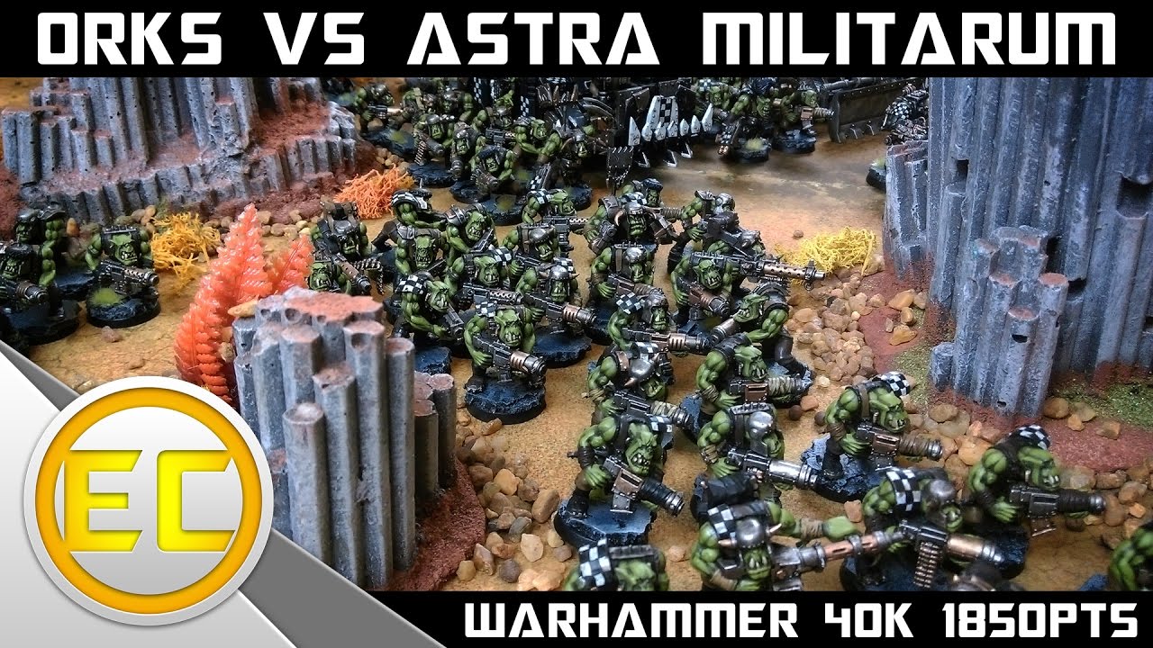 Orks vs Astra Militarum Warhammer 40,000 Battle Report 1080p