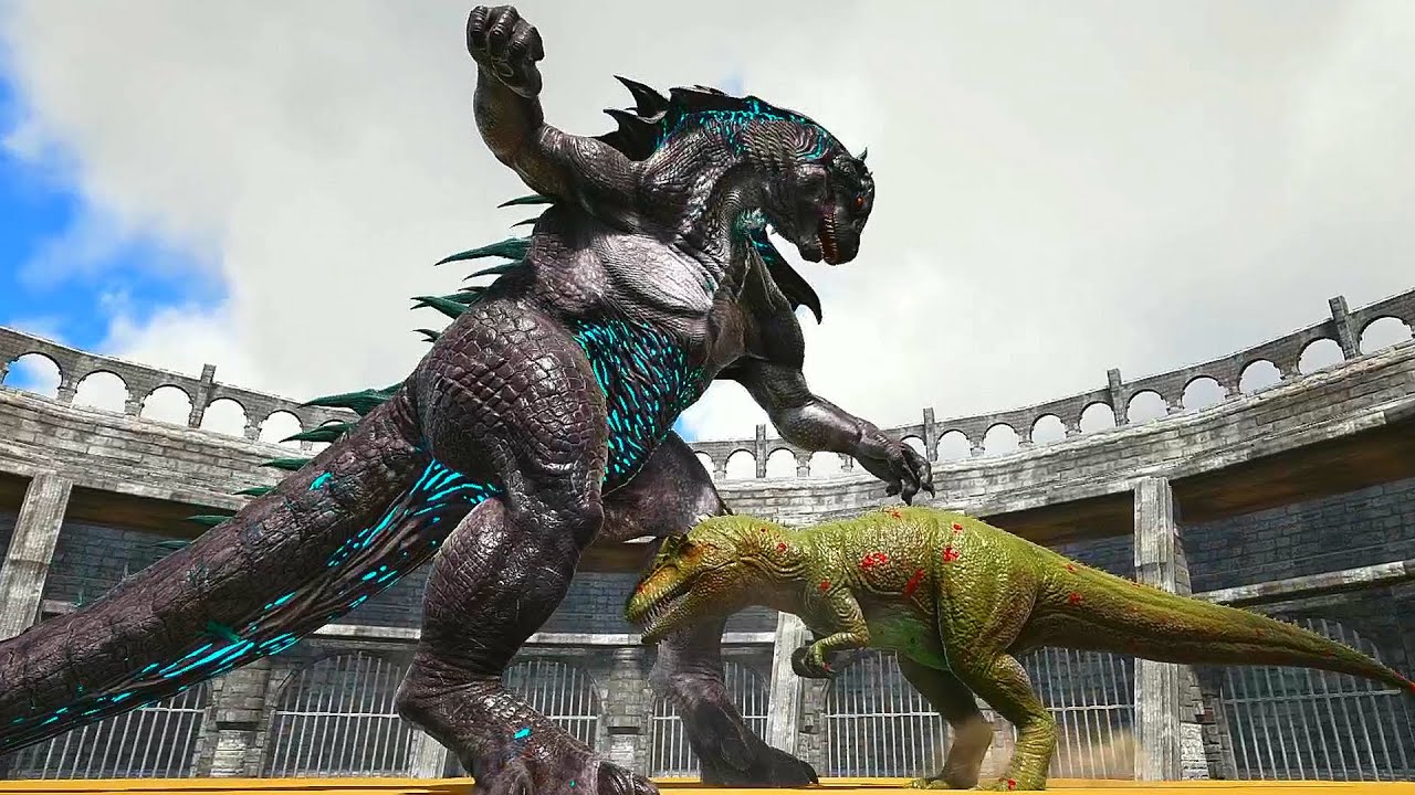 Ark Survival - GOJIRAN vs ALPHA DEATHWORM/GIGA [Ep.566]