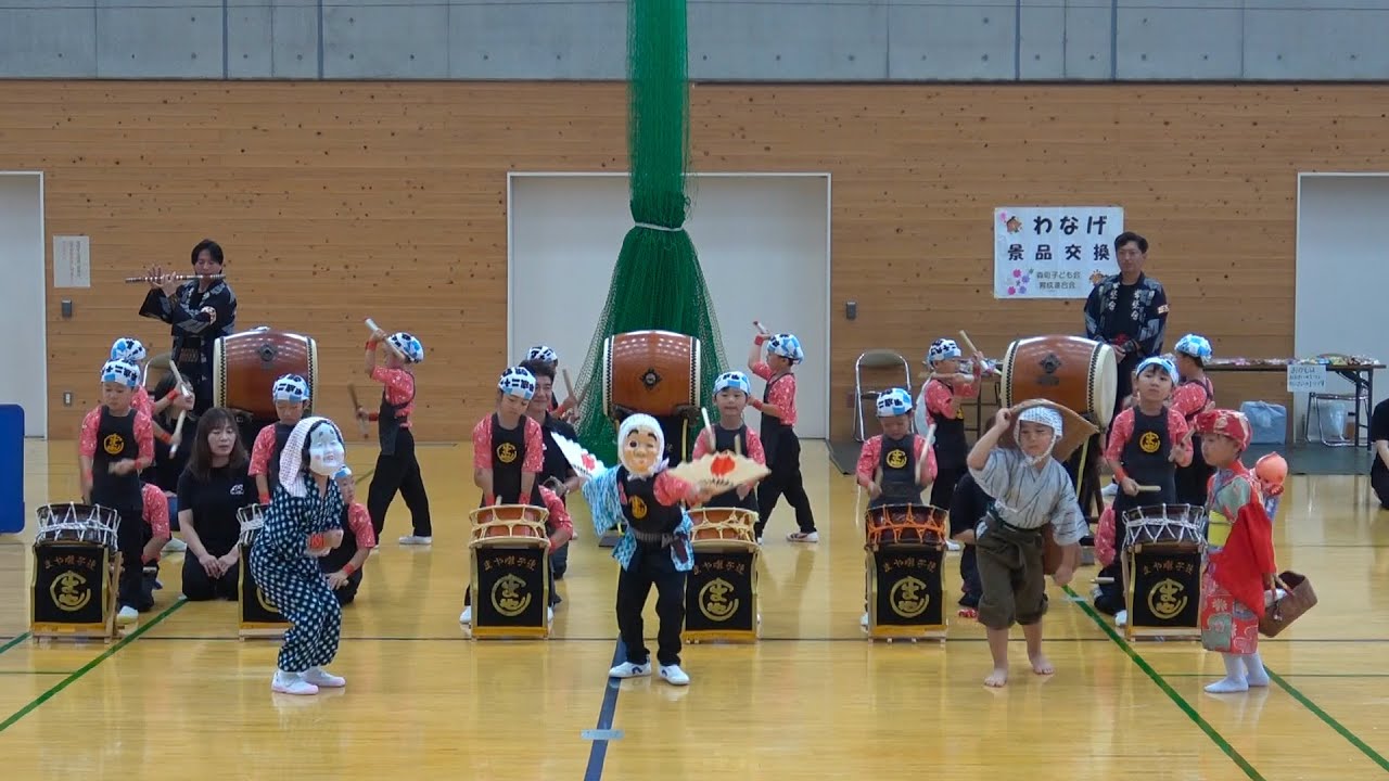 摩耶保育園お囃子・笛吹き応援（2025「もりふれあいまつり」にて）