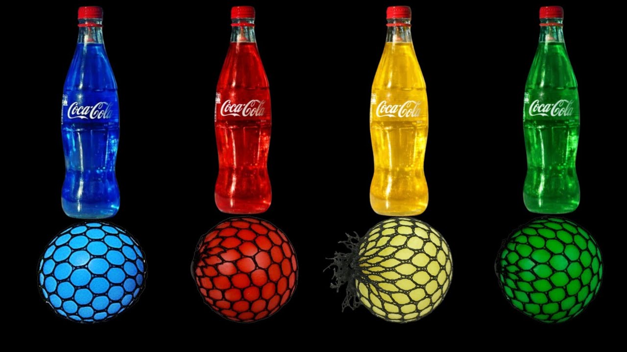 3 Minutes Satisfying With Rainbow Coca Cola & Pepsi Bottles & Colorful Stress Ball Homes ASMR 
