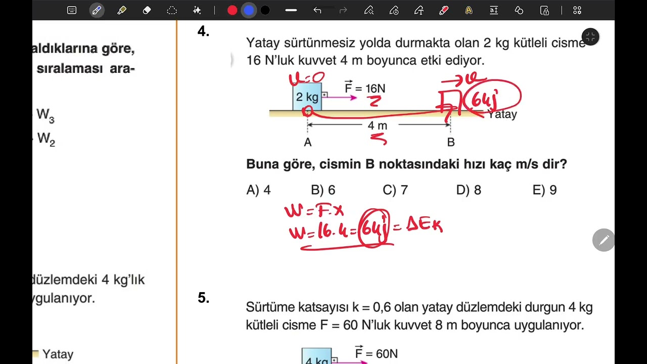İŞ GÜÇ ENERJİ TEMEL SEVİYE KONU TAMAMLAMA TESTİ 