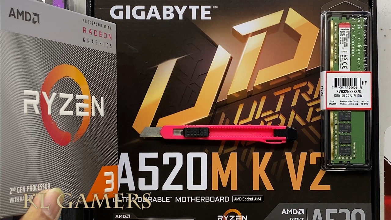 AMD Ryzen 3 3200G GIGABYTE A520M K V2 Cooler Master Elite 302 LITE PC Build