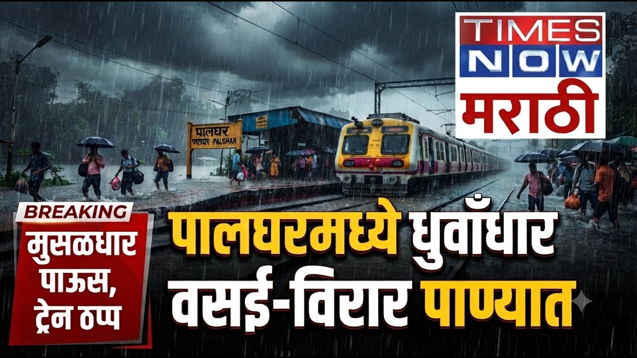 LIVE| Palghar Rain: पालघरमध्ये पावसाची धुवाँधार बॅटिंग, वसई-विरार जलमय, रेल्वे ट्रॅकवर पाणी
