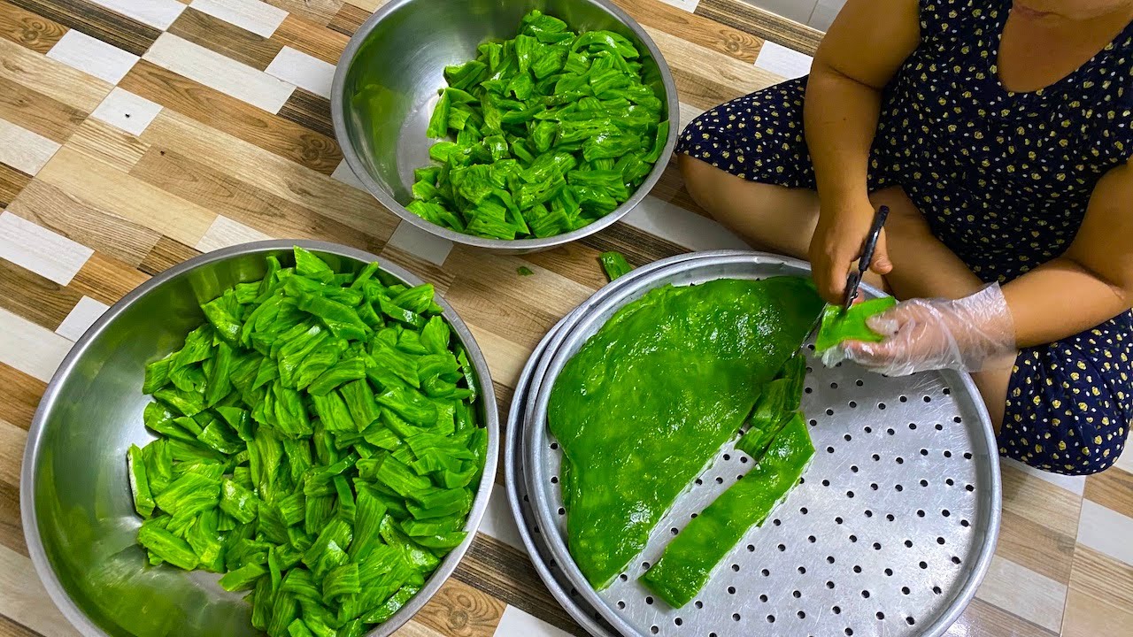 Nghe tiếng cắt bánh đúc gân lá dứa quá sướng tai