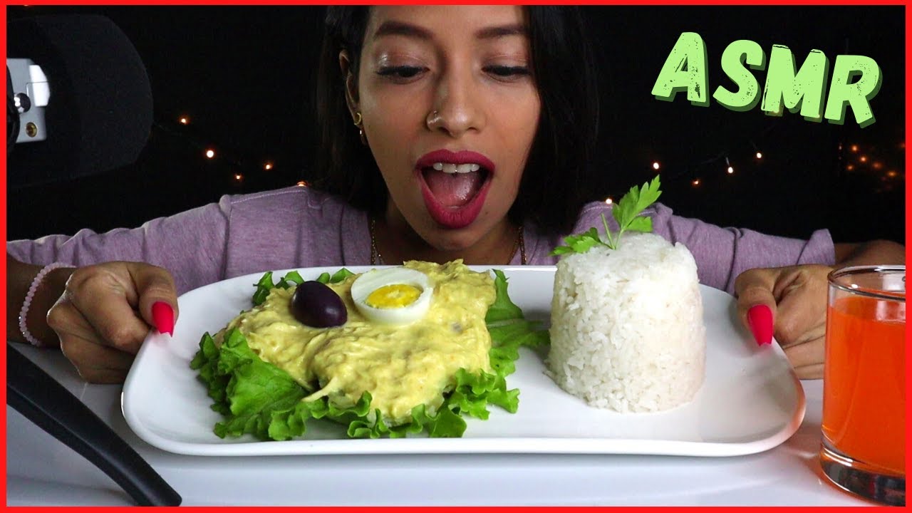 ASMR // Comiendo Ají De Gallina Casero  // LIMA - PERU
