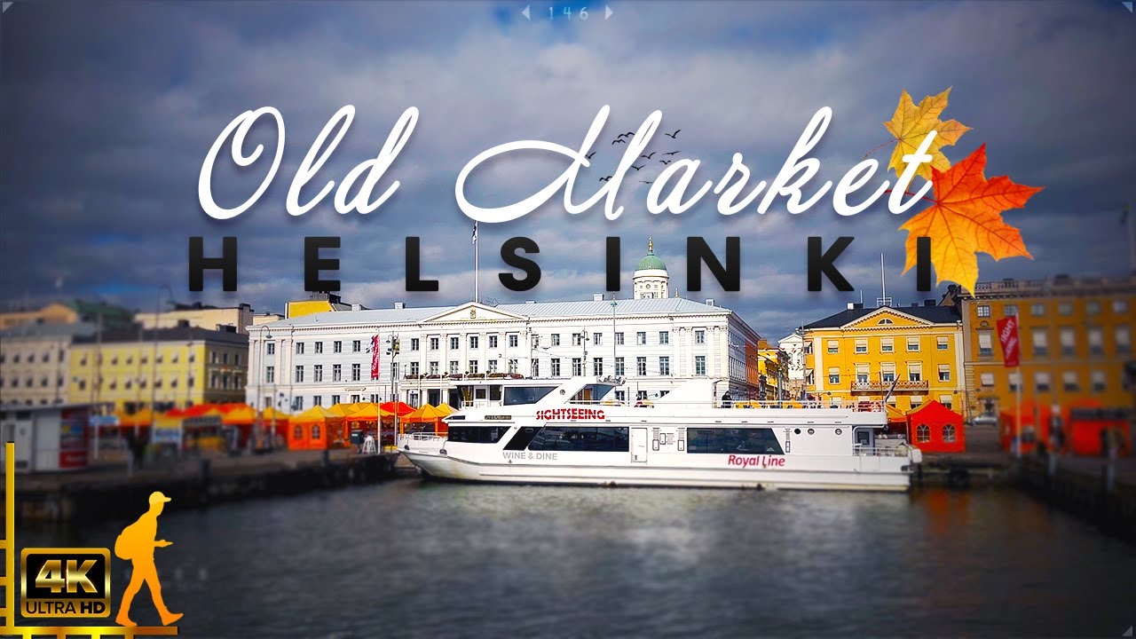 Sightseeing Helsinki Old Market Hall & Square, Finland 4K Binaural Audio