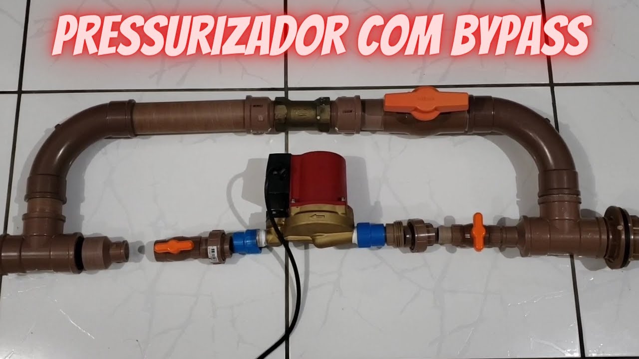 Instalação de pressurizador lorenzetti com sistema bypass