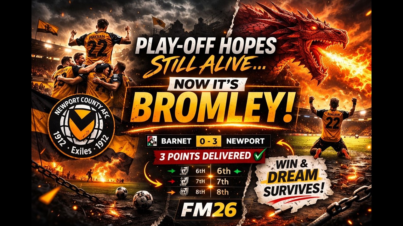 Play-Off Hopes Still Alive… Now It’s Bromley | Newport County | FM26