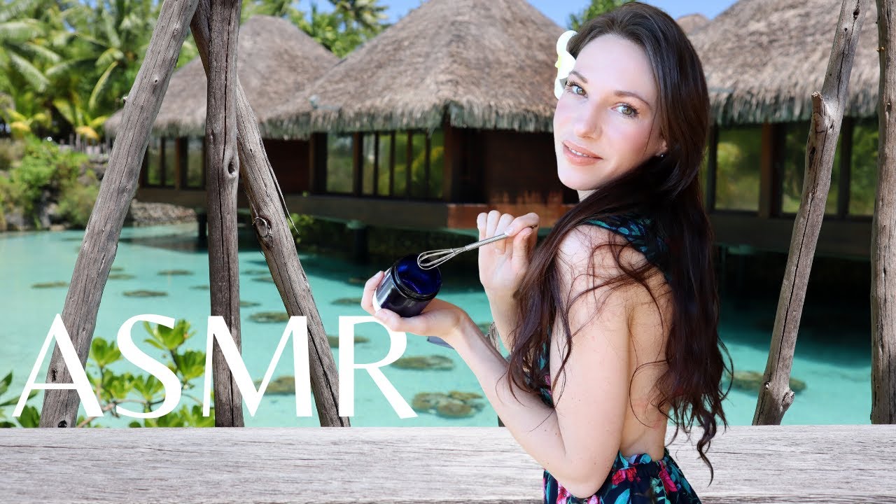 ASMR SPA BORA BORA 🌺  UNBOXING 🎁  Recette Maison de Baume au Monoï de Tahiti & Application Cheveux