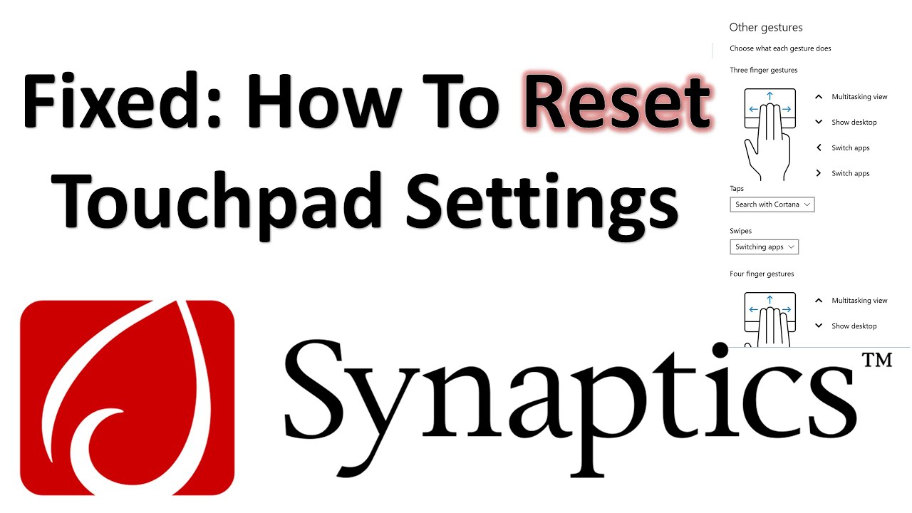 Reset Your Synaptic or Precision Touchpad Settings