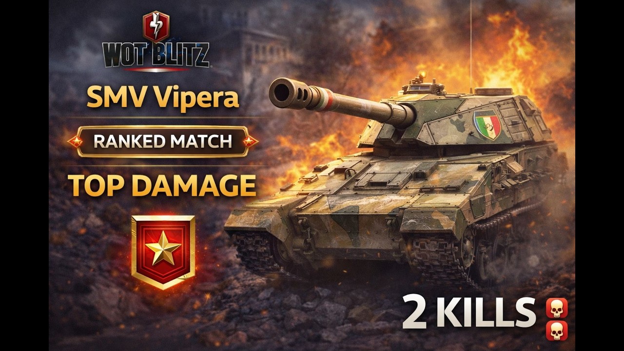 WoT Blitz SMV Vipera – Ranked Match | Top Damage | 2 Kills