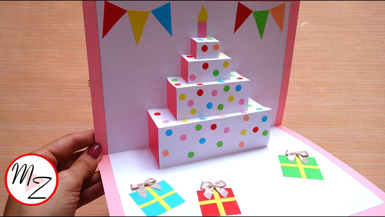 DIY cake pop up card for birthday| Easy 3D cards DIY | Maison Zizou