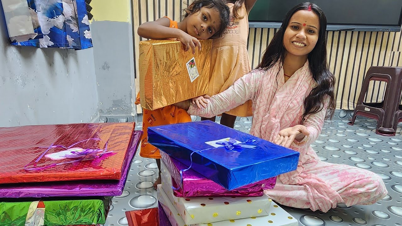 Gift unboxing  Event birthday Party | Cute couple vlog | Sunil Guriya vlogs | Vlog video 