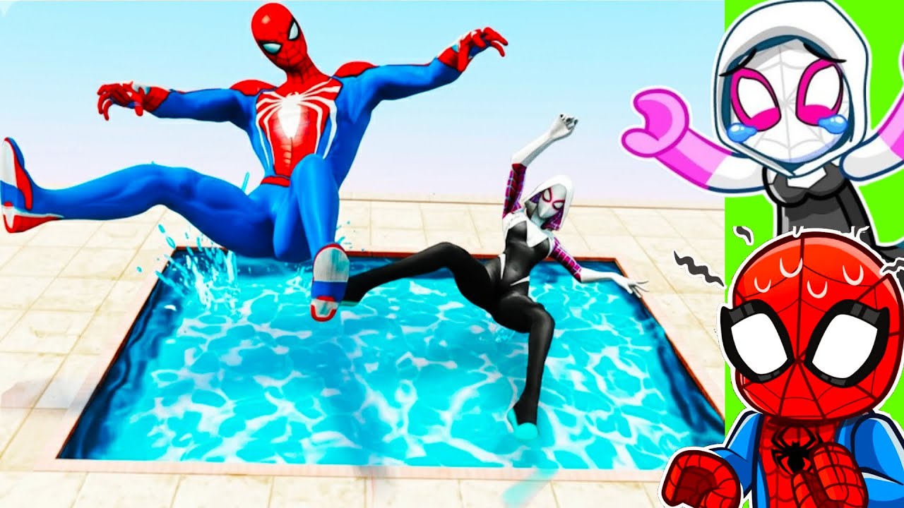 SPIDERMAN & GWEN vs 9,784,532 Feet Fall!