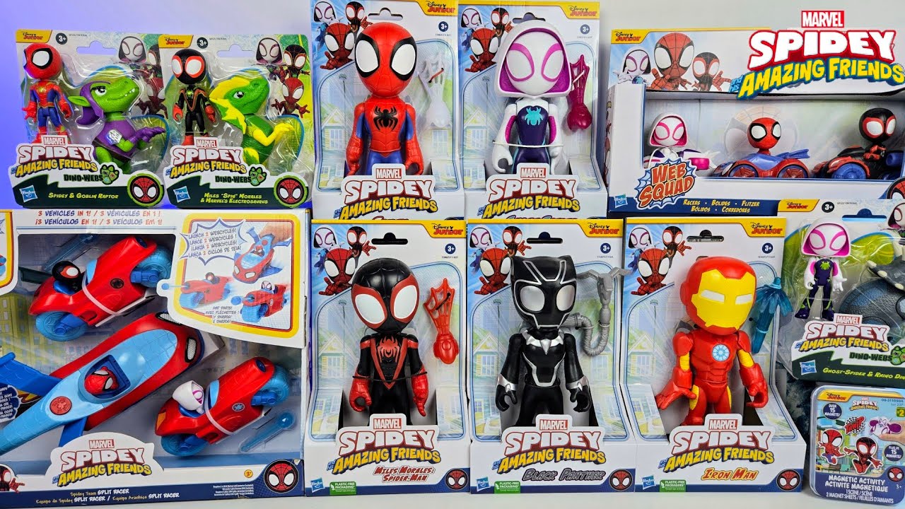 Spidey and His Amazing Friends Toy Unboxing Collection! Spin and Ghost Spider
