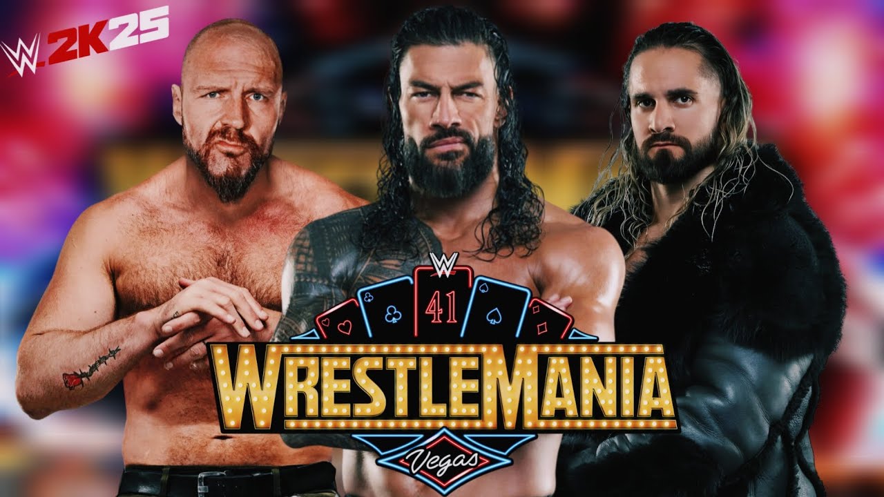 WWE 2K25 - ROMAN REIGNS VS JON MOXLEY VS SETH ROLLINS ( MOD )