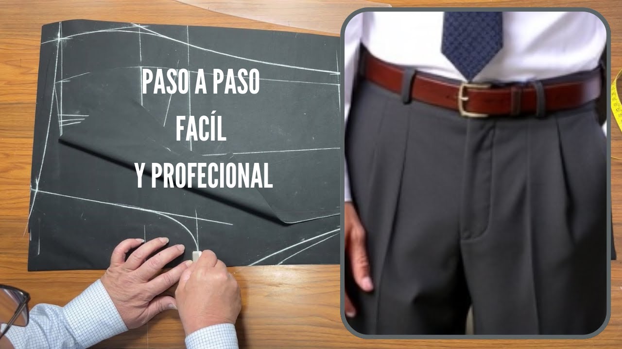 COMO HACER UN TRAZO DE PANTALON DE VARÒN CON DOS  PLIEGUES  PASO A PASO