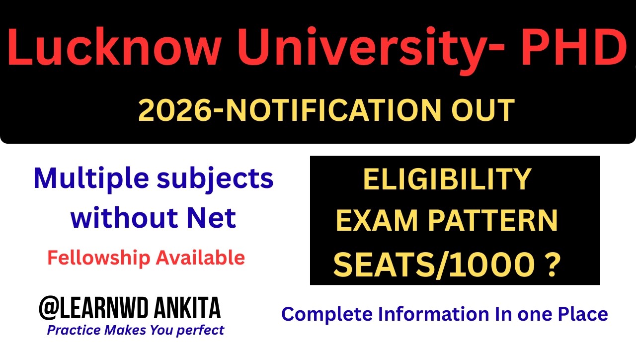 Lucknow University PHD Form filling kase krein # Notice
