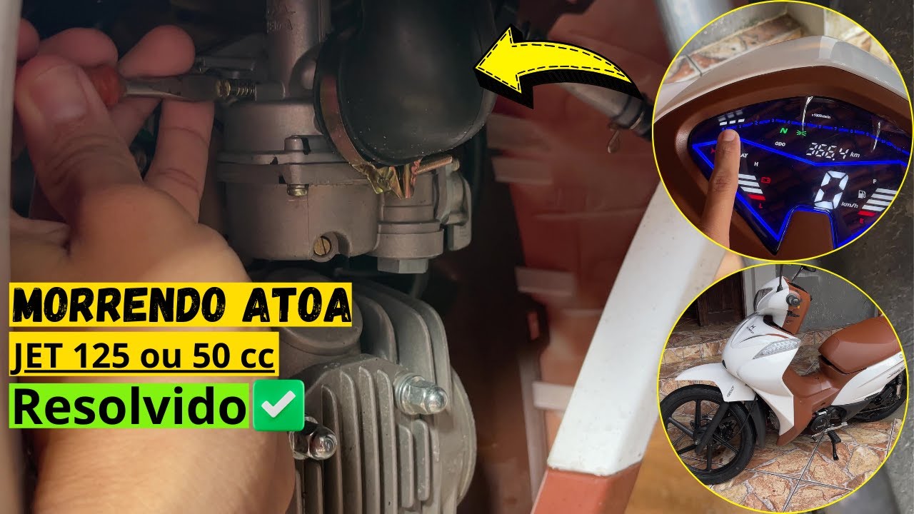 Regulando CARBURADOR JET 125 ou 50cc Shineray - Rotação Baixa e Apagando - 2024