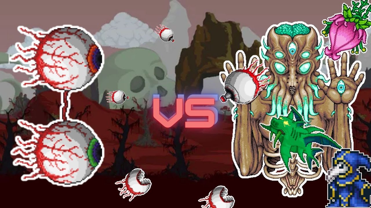 The Twins Vs All Bosses | Terraria