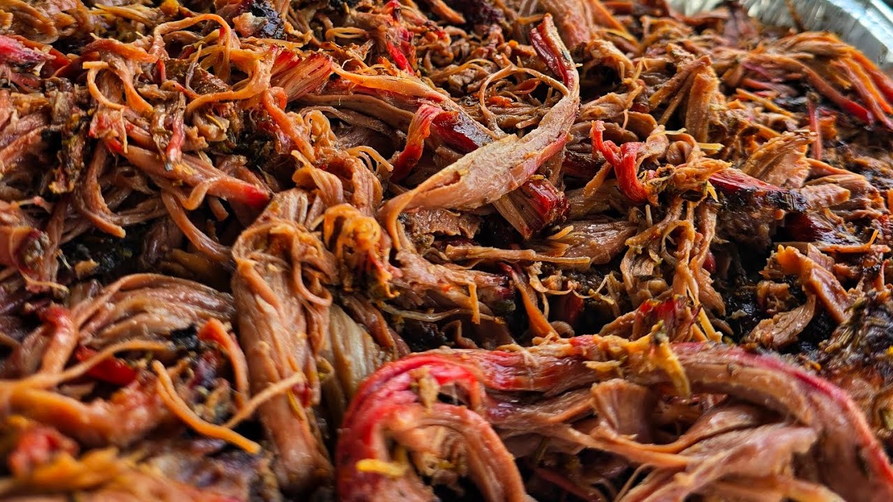 Smoked pulled lamb