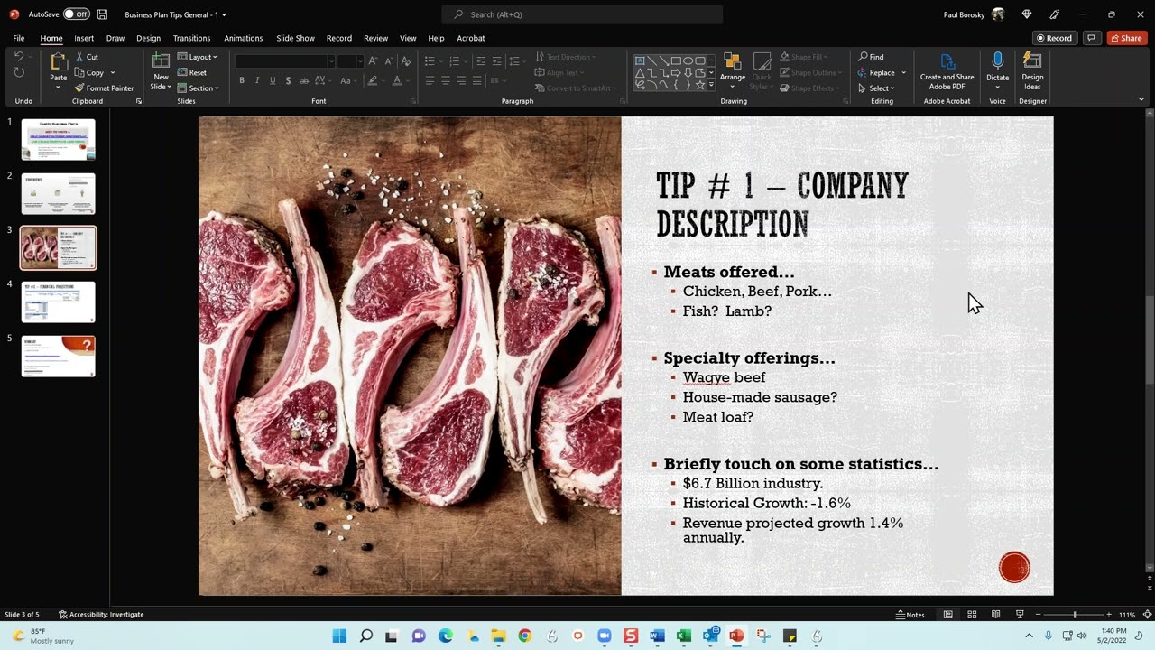 How to write a MEAT MARKET Business Plan by Dr. Paul Borosky, MBA. &ndash; Business Plan Tips and Tricks.