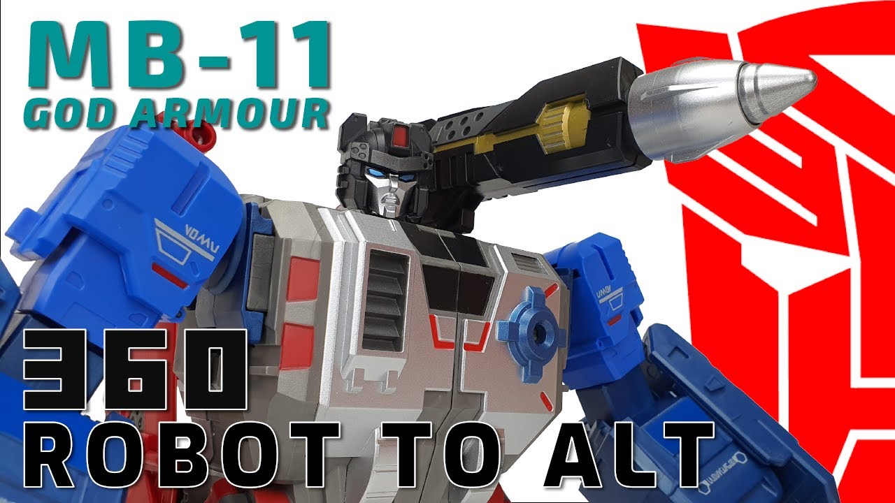 [Transformation] Fanshobby MB-11 God Armour Transformers Robot to Alt, MB-11 神弹变形展示-机器人变载具形态