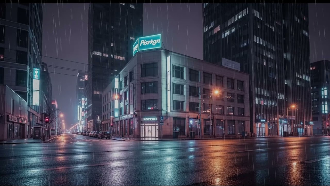 Rainy Night in a Luminous City 🌙🌧️ Piano Music & Rain Sounds | City Lights | Relax & Stress Relief