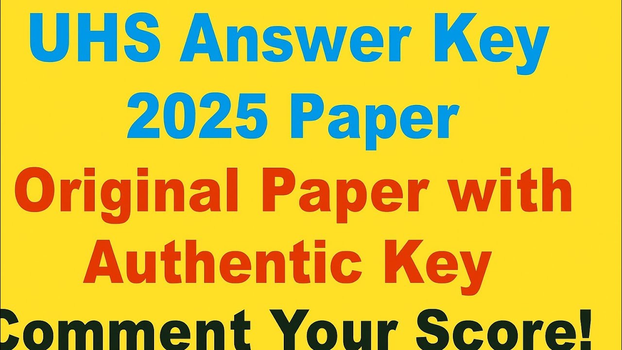 Today MDCAT UHS Solved Paper | Held on 26 October 2025 | Complete Answer Key