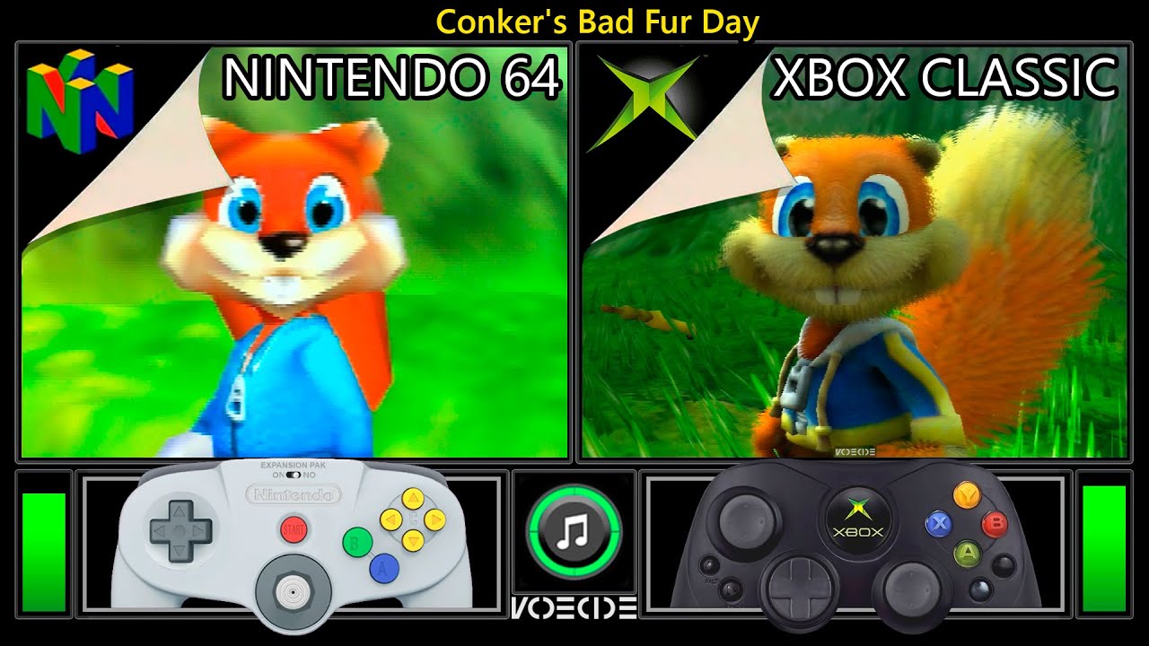 Conker's Bad Fur Day (Nintendo 64 vs Xbox Classic) Gameplay Comparison