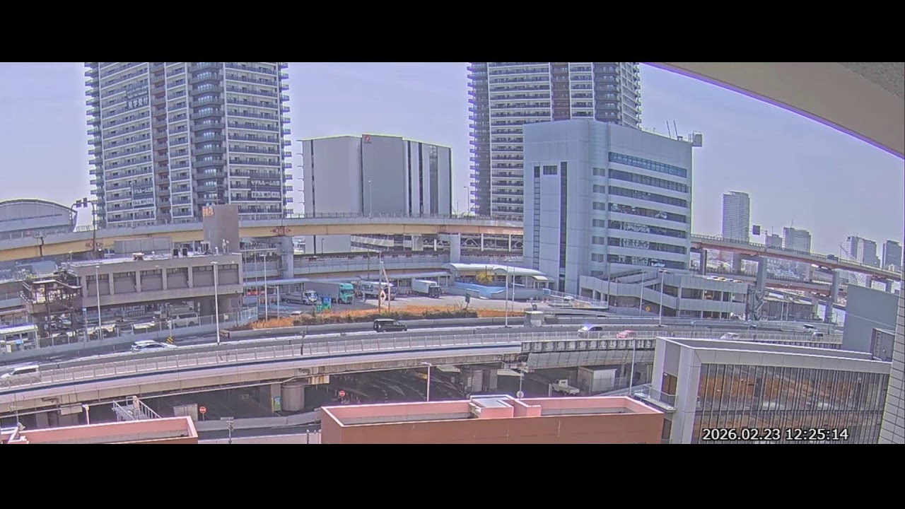 阪神高速3号神戸線 京橋PA付近 ライブカメラ Japan Hanshin Expressway No.3 Kobe Line Kyobashi rest area near Live Camera.