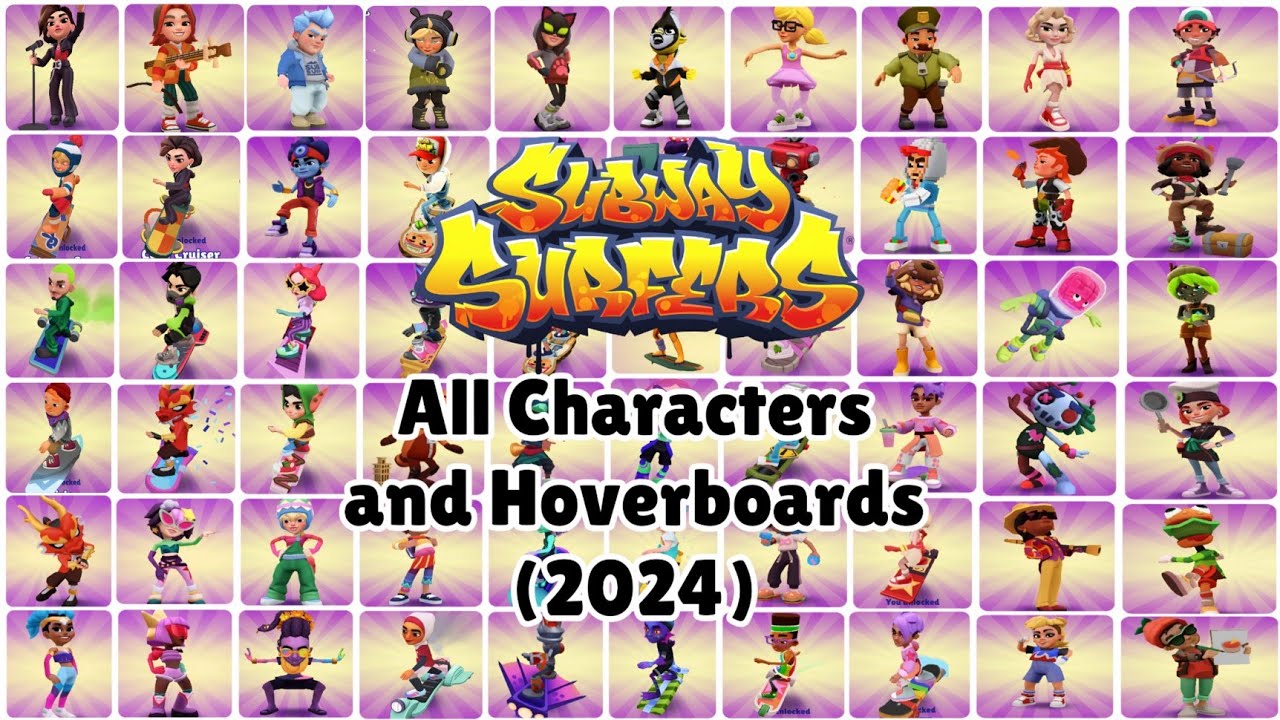 Subway Surfers 2024 Each and Every Characters and Hoverboards till date....