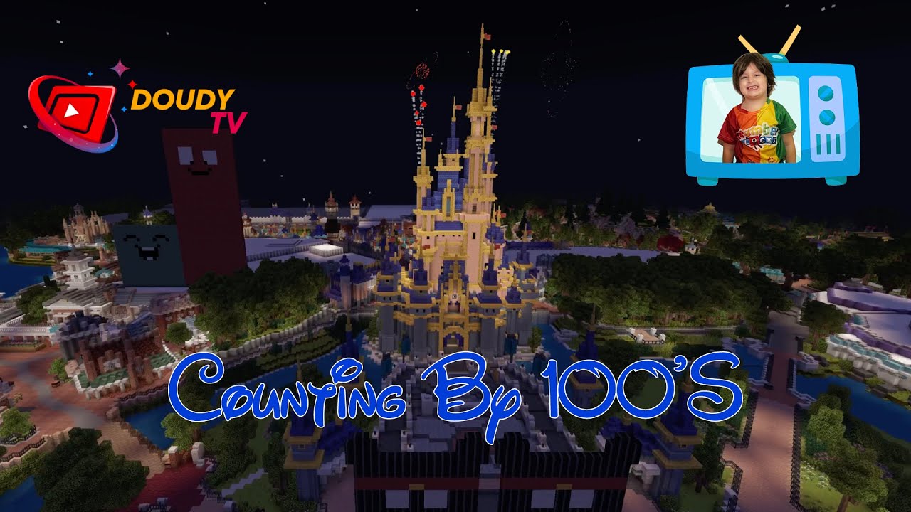 COUNTING BY 100's Minecraft Numberblocks | DISNEY THEME | BY DOUDY TV