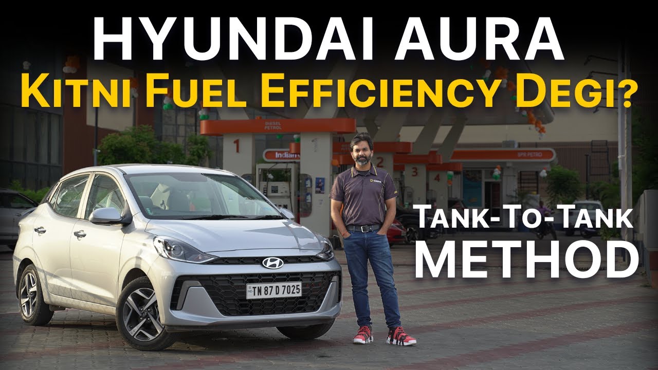 Hyundai Aura Petrol Manual Mileage Test using Tank-to-tank Method | Aug 2023