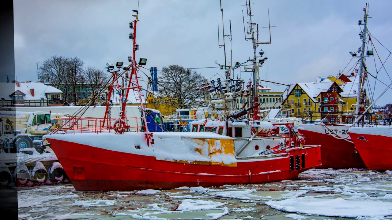 Port Ustka Zimą 2021 - SLAJDY