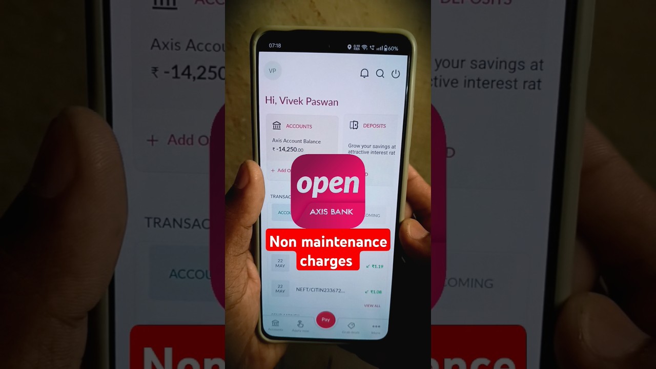 Axis Bank non maintenance charges refund | axis Mobile banking - #axisbank #axis #nonmaintnaince