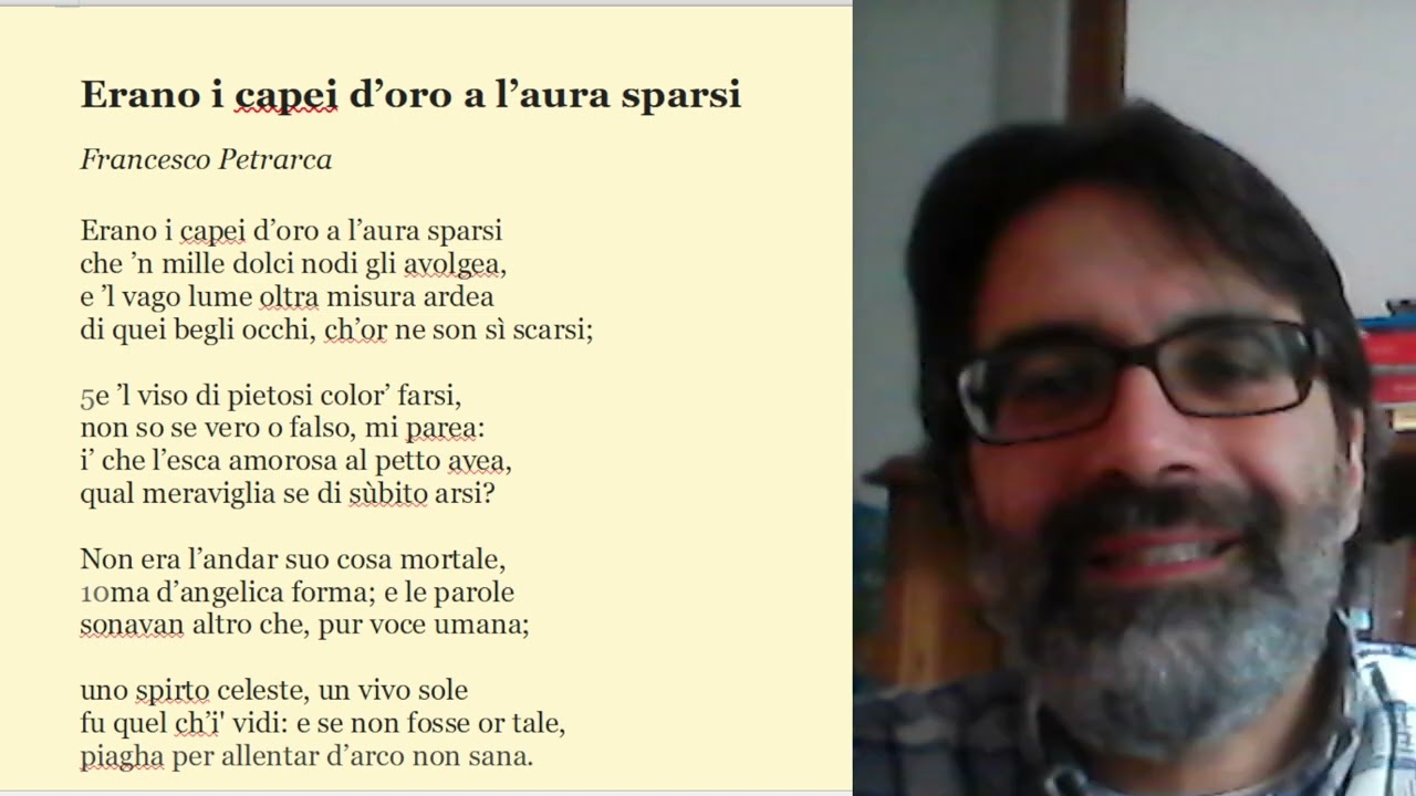 Erano i capei d'oro a l'aura sparsi: commento del sonetto XC del Canzoniere di Petrarca.