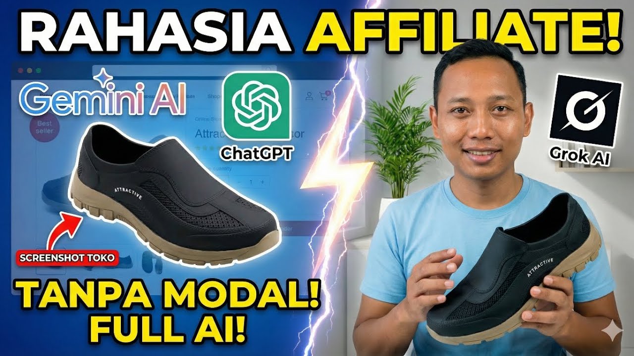 🔴Cara Bikin Konten Affiliate TANPA SAMPEL Produk. Modal 3 AI Ini Langsung Jadi Video Wajah Sendiri!
