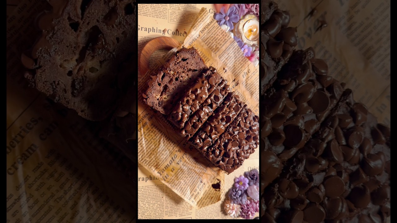 Double chocolate banana bread 🍌🍞 #baking #recipe #bakery #banana #bread #chocolatecake #chocolate