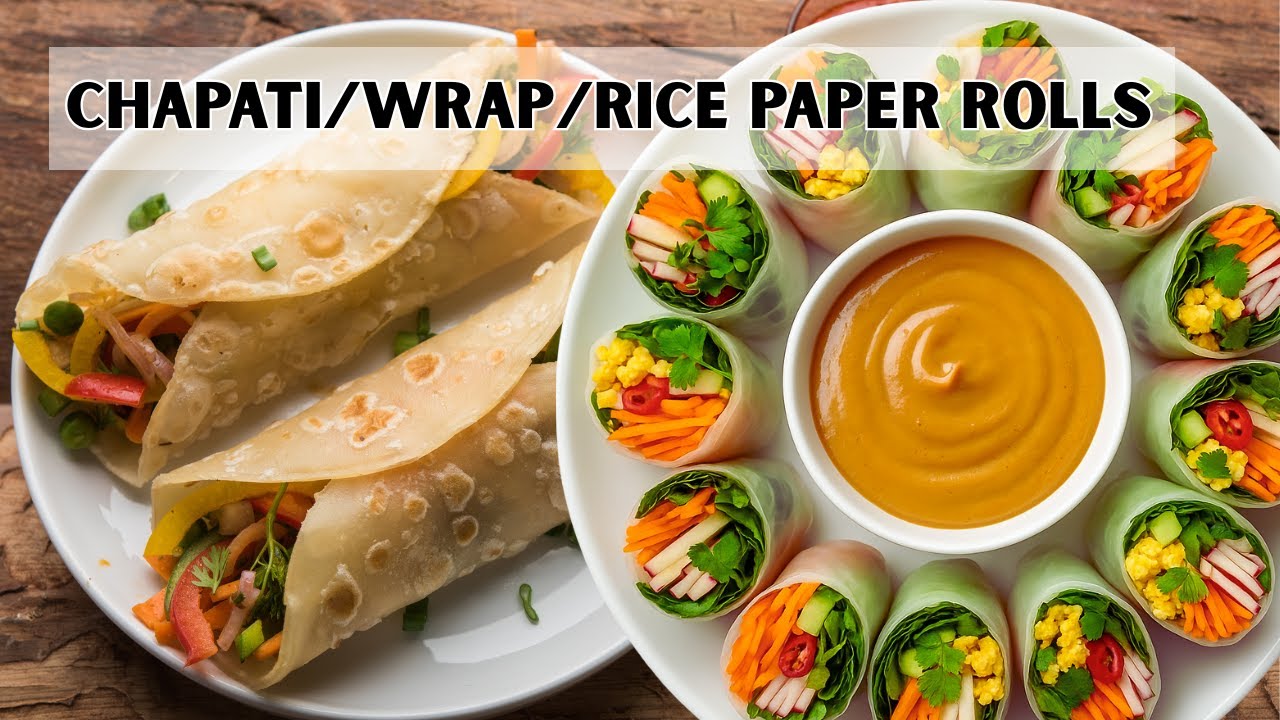 Turn your chapatis, wraps to Healthy Veg Rolls! Easy rice paper rolls/rice paper spring rolls