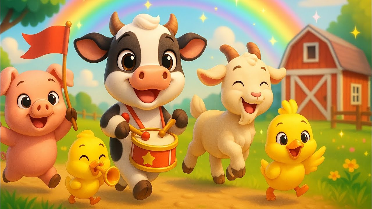 The Giggle Parade 🎺✨ | Happy Farm Animals Marching & Laughing Together | Little Star Tunes