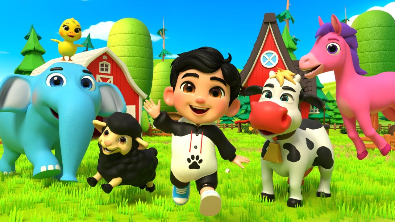 Farm Animals Collect Fruits & Veg | Safari Animals Playtime Nursery Rhymes for Newborns | LuLu Melon