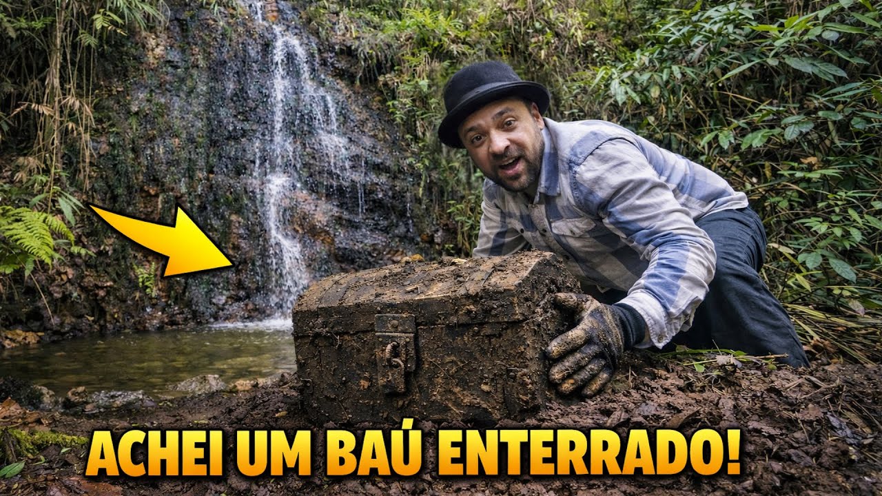 Ba&uacute; de tesouro escondido no p&eacute; da cachoeira [ Jack charles e Faisca aventura]