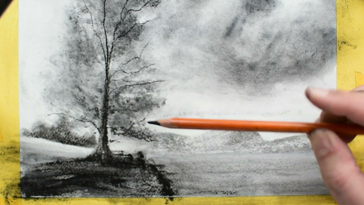 Low Wray, Windermere lake district charcoal sketch time-lapse #art #sketching #drawing #artist