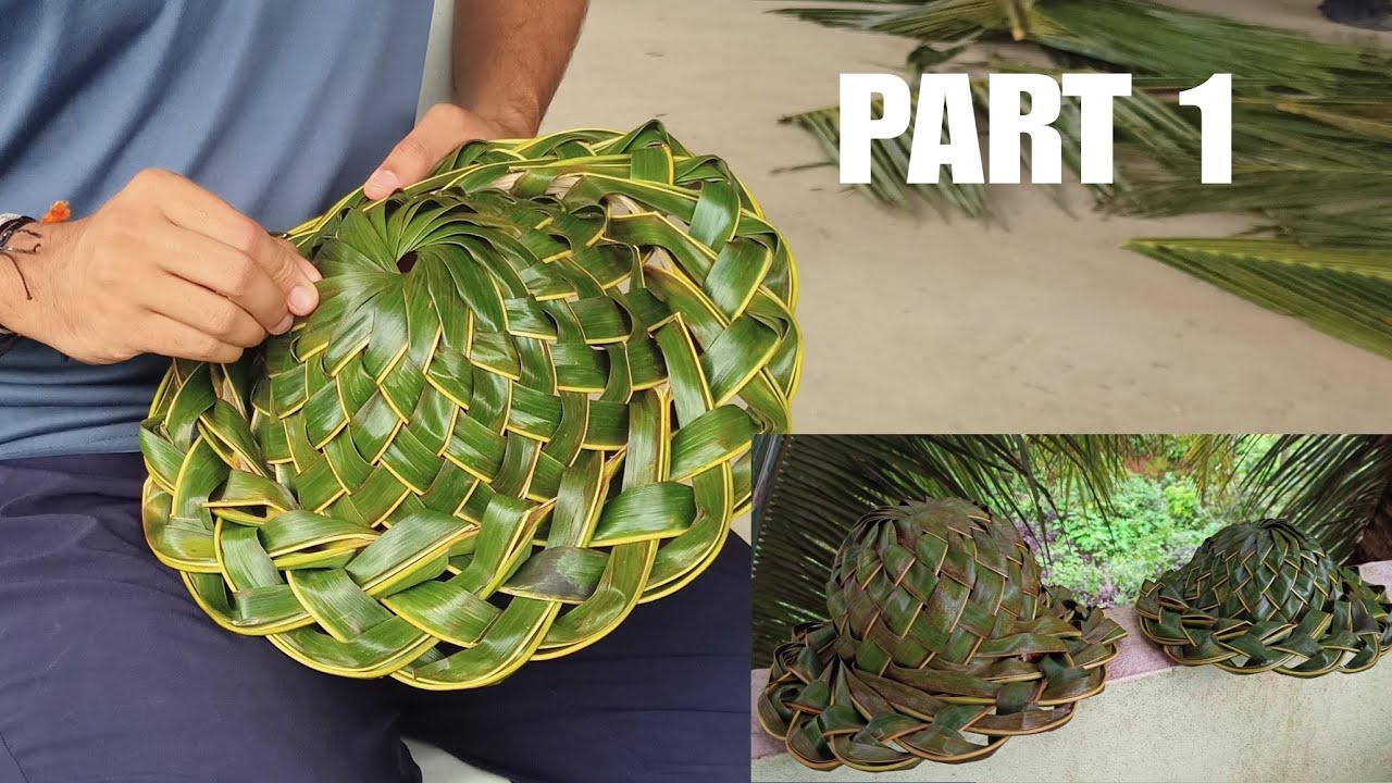 How to make Coconut Leaf Hat | Part 1 - 2