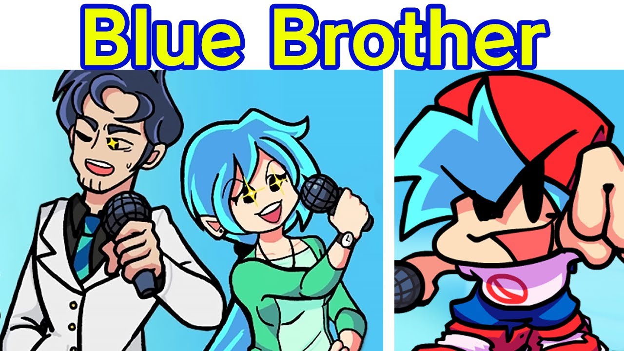 Friday Night Funkin' - VS Blue Brother FULL WEEK + Cutscenes (FNF Mod/Hard) (BF's Blue brother)