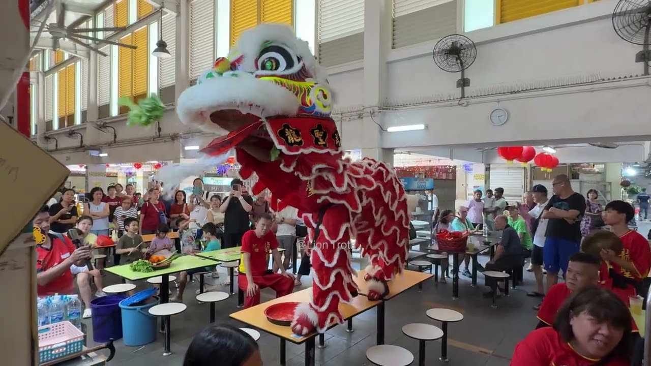 [4K] Lion Dance Cai Qing by Long Sheng @ Coffee Kid Stall, Clementi 448 Market 1 Mar 2026