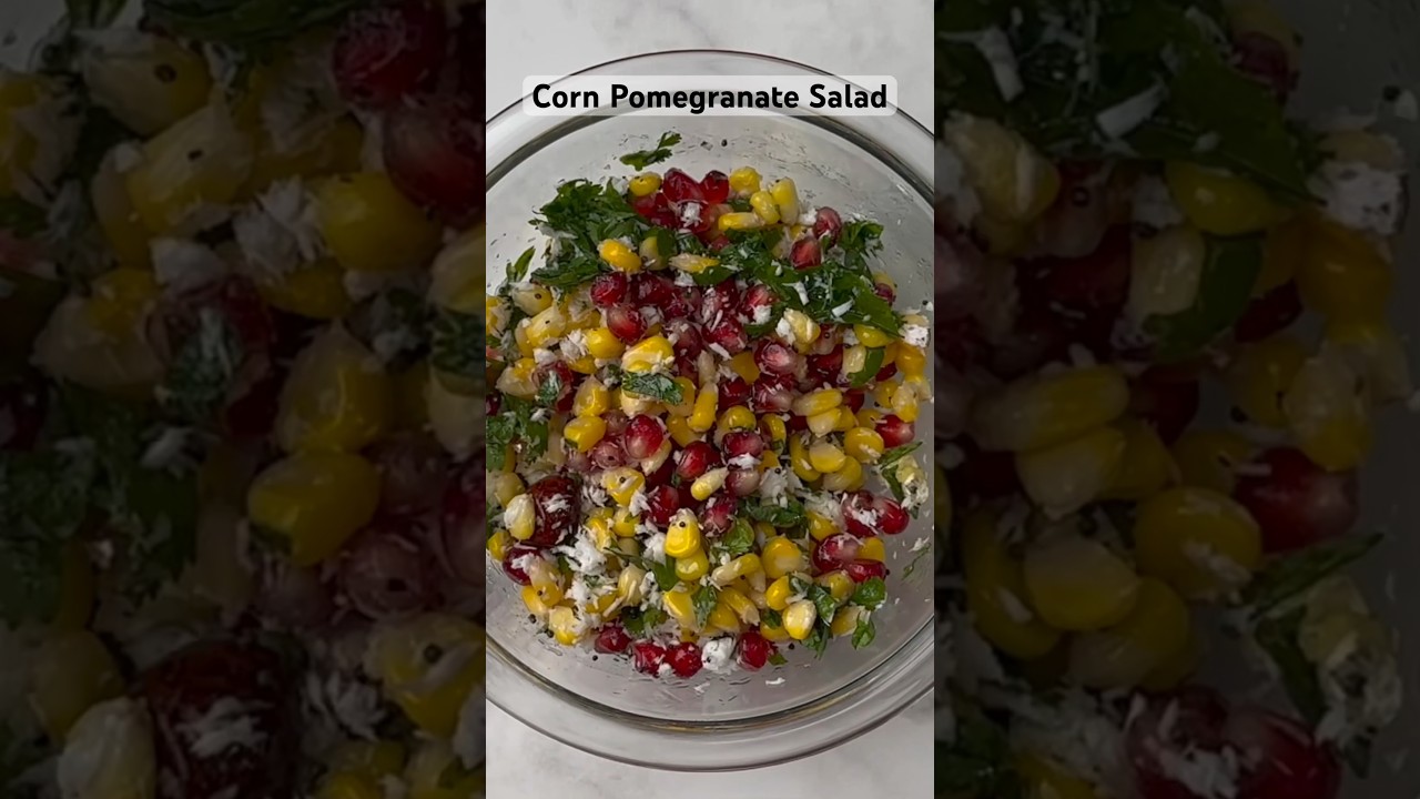 Sweet Corn Pomegranate Salad #shorts #shortsvideo #cornsalad #salad #recipe #foodlovers #foodiegram