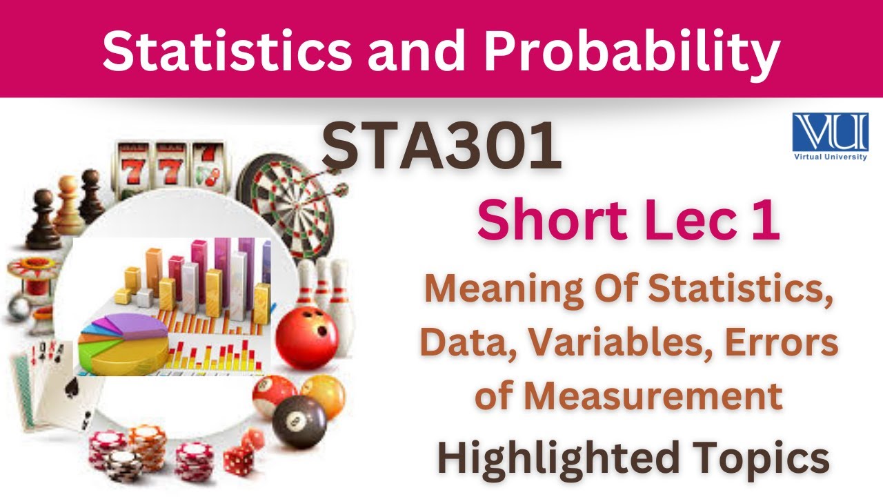 STA301 Short Lecture 1_Statistics, Probability, Variables, Errors of Measurement_Highlighted
